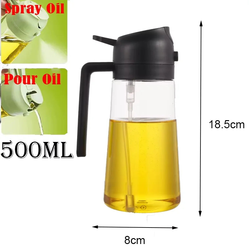 2-in-1 Oil Spray Bottle Dispenser - 500ml