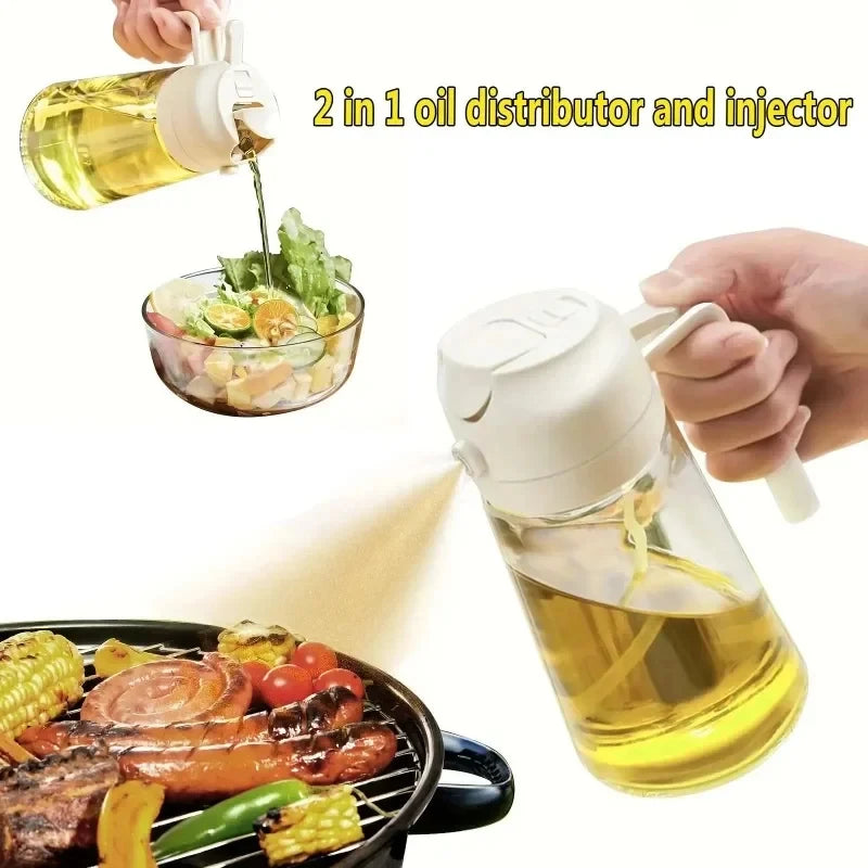 2-in-1 Oil Spray Bottle Dispenser - 500ml