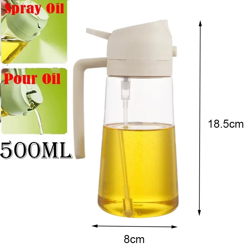 2-in-1 Oil Spray Bottle Dispenser - 500ml