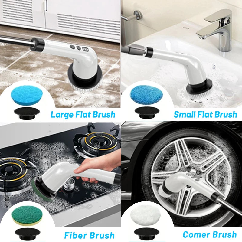 7Pcs Electric Scrubber Spin Cleaning Brush